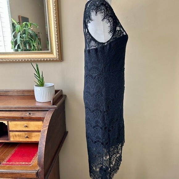 Free People Intimately Peek-A-Boo Slip Dress Black Lace Illusion Size Medium - Picture 6 of 16